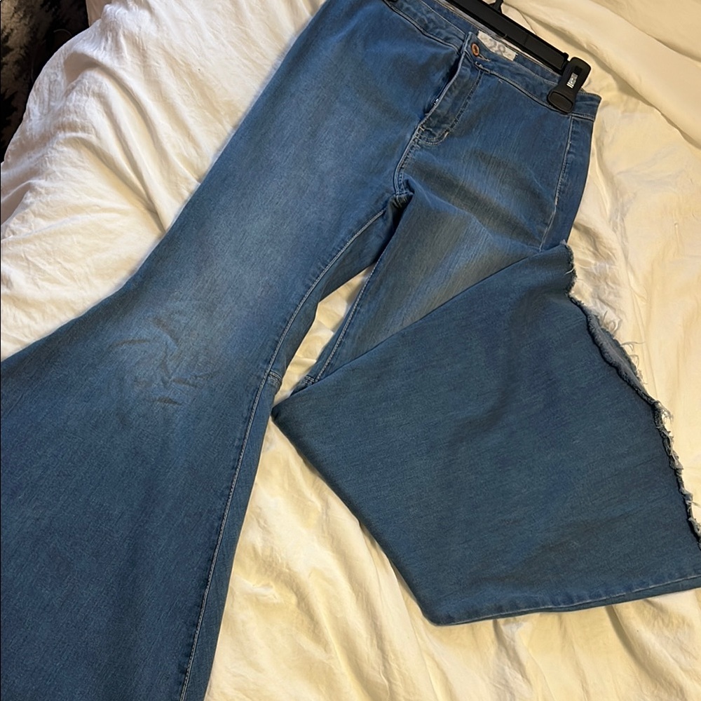We The Free Blue Flare Wide Leg Jeans